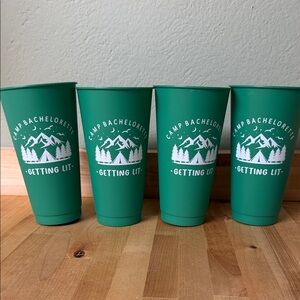 Green Camp Bachelorette Cups (4 pack)